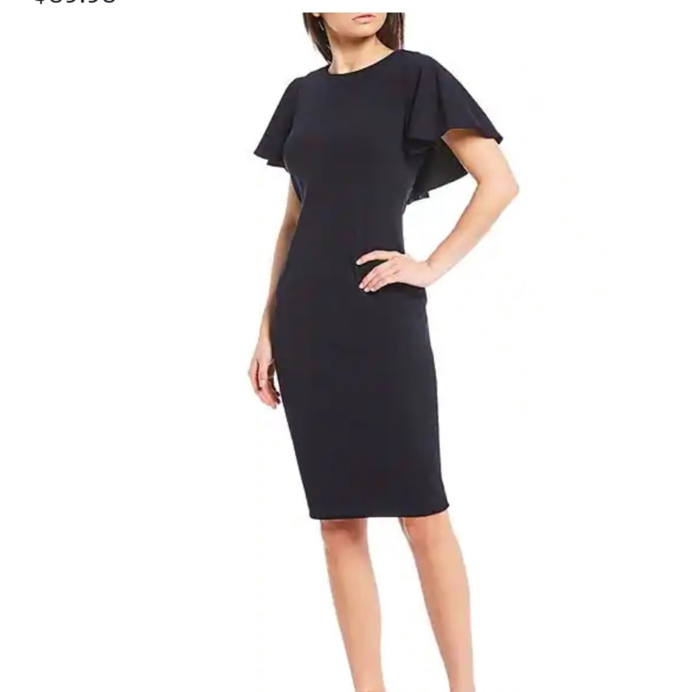Calvin Klein RED Flutter Sleeve Sheath Dress